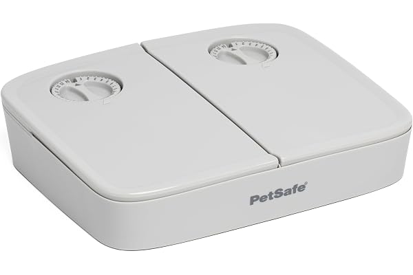 PetSafe Analog 2 Meal Programmable Pet Feeder, Automatic Dog and Cat Feeder - Dry or Semi-Moist Pet Food Dispenser, Slow Feed