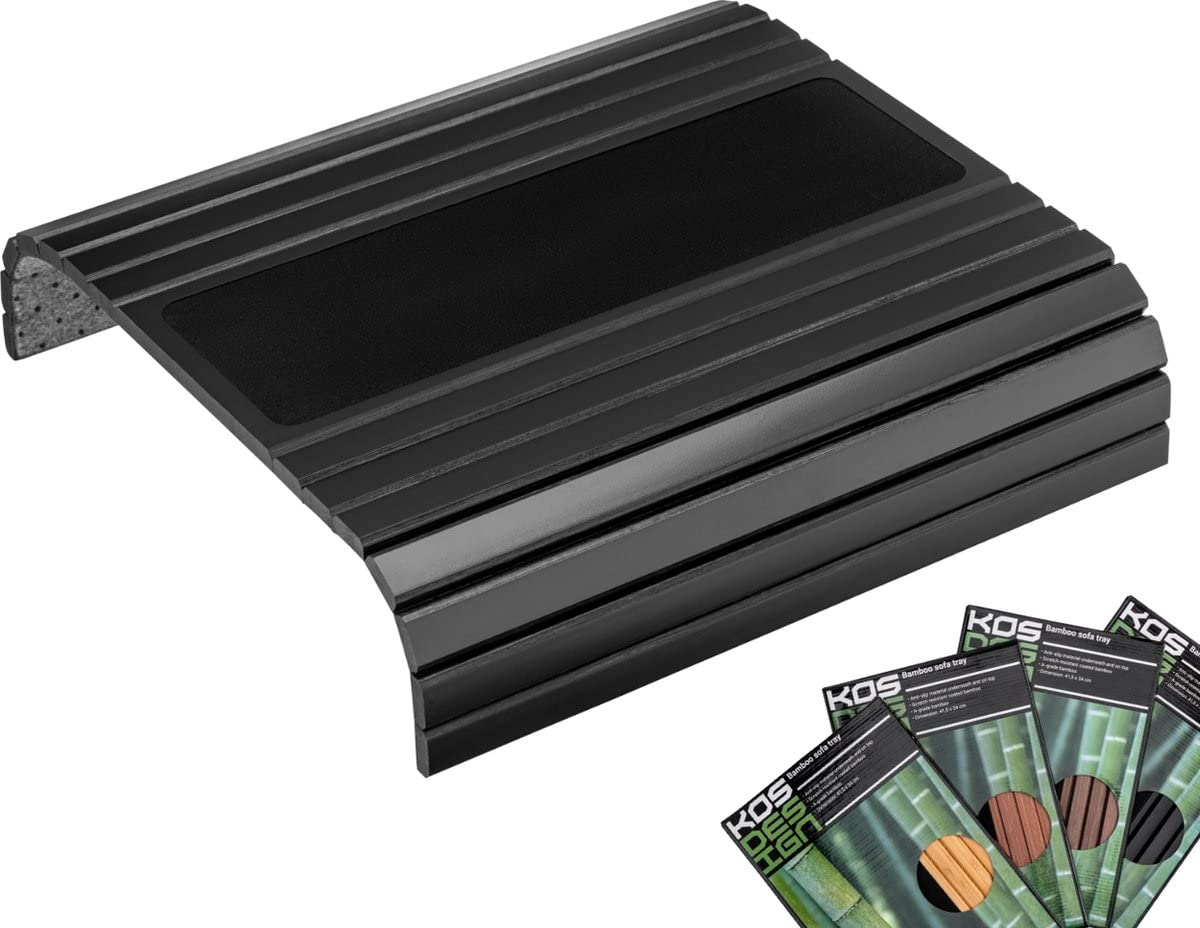 Bamboo Sofa Arm Tray – Anti-Slip, Flexible Sofa Arm Table for All Armrests – Durable Couch Tray with Elegant Design, Natural Color, Fits Any Interiors – Sofa Armrest Tray for Drinks