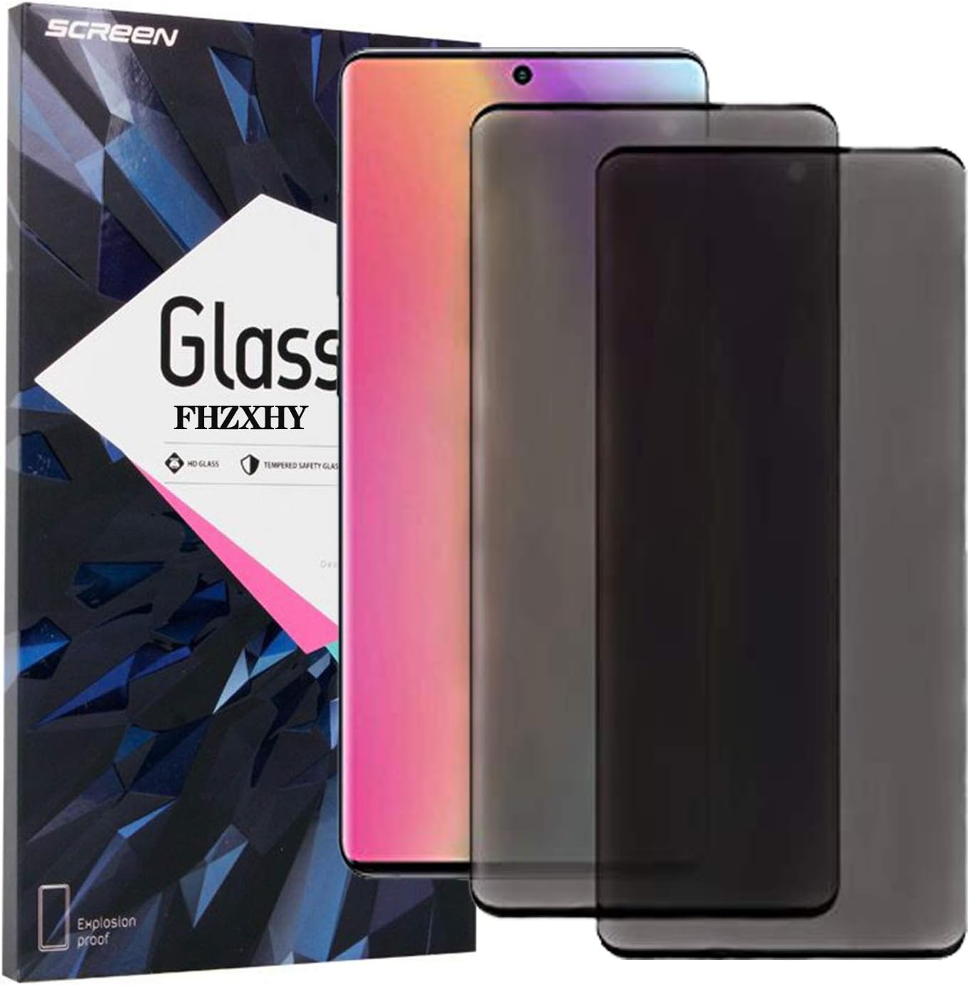 FHZXHY Galaxy Note 20 Privacy Screen Protector(2-Pack) Anti Glare/Spy/Scratch 9H Hardness Tempered Glass Screen Film for samsung galaxy note 20 5g/4g 6.7 inch-Black