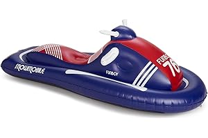 FUNBOY Winter Fun Inflatable Snowmobile, Single, Retro Single