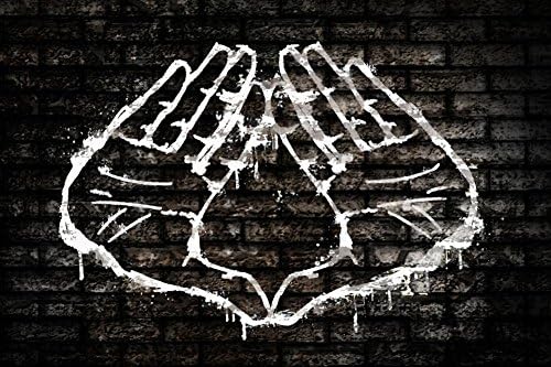 Laminated Illuminati Hand Sign Graffiti Art Print 24 x 36in