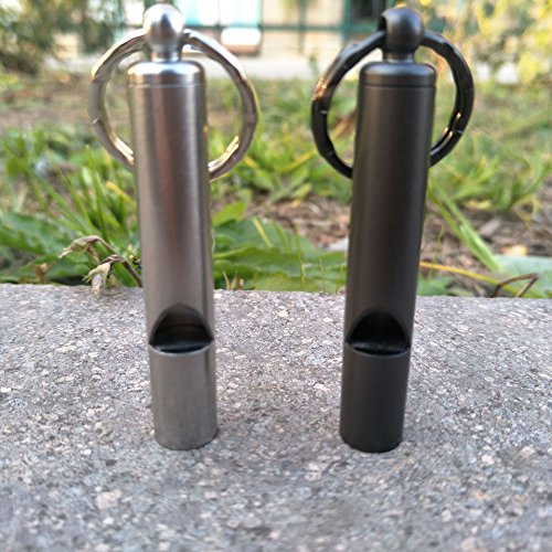 EKLOENEmergency Hiking Camping Survival Stainless Steel Loud Whistle,Trumpet Shape Mini Survival Whistle