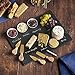 VonShef 9 Piece Slate Cheese Board Server Plate Tray and Dipping Set with Brushed Gold 4 Piece Stainless Steel Cheese Knife Serving Utensil Set, Ceramic Dipping Bowls, Chalk and Gift Box