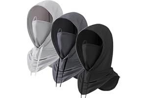 CMONIE 3 Pack Balaclava Sun UV Protection Hood Breathable Full Head Mask Face Cover for Men Women Motorcycle Cycling Fishing