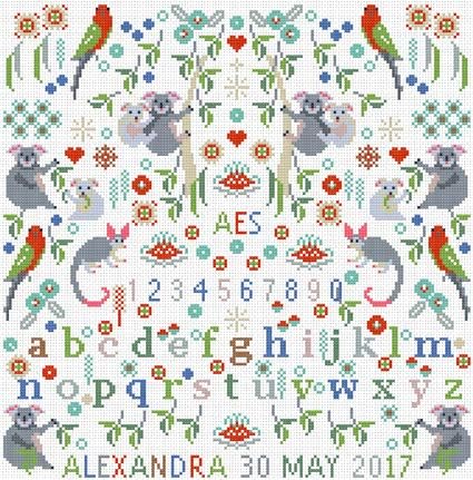 Riverdrift House Little Koalas Personalised Sampler Cross Stitch Kit