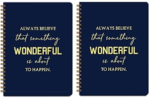 HZMLYDJ 2Pcs Spiral Notebook, Eccolo Journal Notebook, 160 Pages Hardcover Notebooks Journals for Writing Travel Business Office, Christian Aesthetic Notebooks for Women Inspirational Gifts