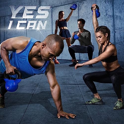 Yes4All Kettlebell, 5-100 LB Vinyl Coated Cast Iron Strength Training Kettlebells for Home Gym Exercises, Fitness, Full Body Workout Equipment, Push Ups, and Grip Strength