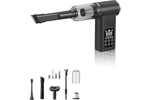 5-in-1 Cordless Car Vacuum and Tire Inflator, Portable Tire Inflator with Led Light, 2026 Portable Handheld Air Compressor wi