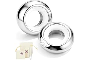 GW Clip Stopper Charms 925 Sterling Silver Round Rondelle Spacer Beads for Charm Bracelets, Gift for Women Girls