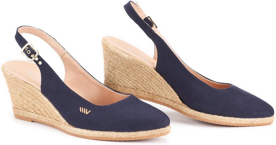 VISCATA Handmade in Spain Palomera 2.75" Soft Canvas, Wedge Slingback, Pointed Toe, Espadrilles Heel