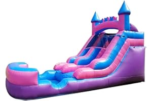 POGO BOUNCE HOUSE Inflatable Water Slides for Kids (Without Blower) - 21' x 9' x 12' Foot Backyard Inflatable Water Slides with Splash Pool - Pink Princess