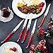Laguiole By FlyingColors Steak Knife Set, Stainless Steel, Red Handles, 8 Pieces Red.