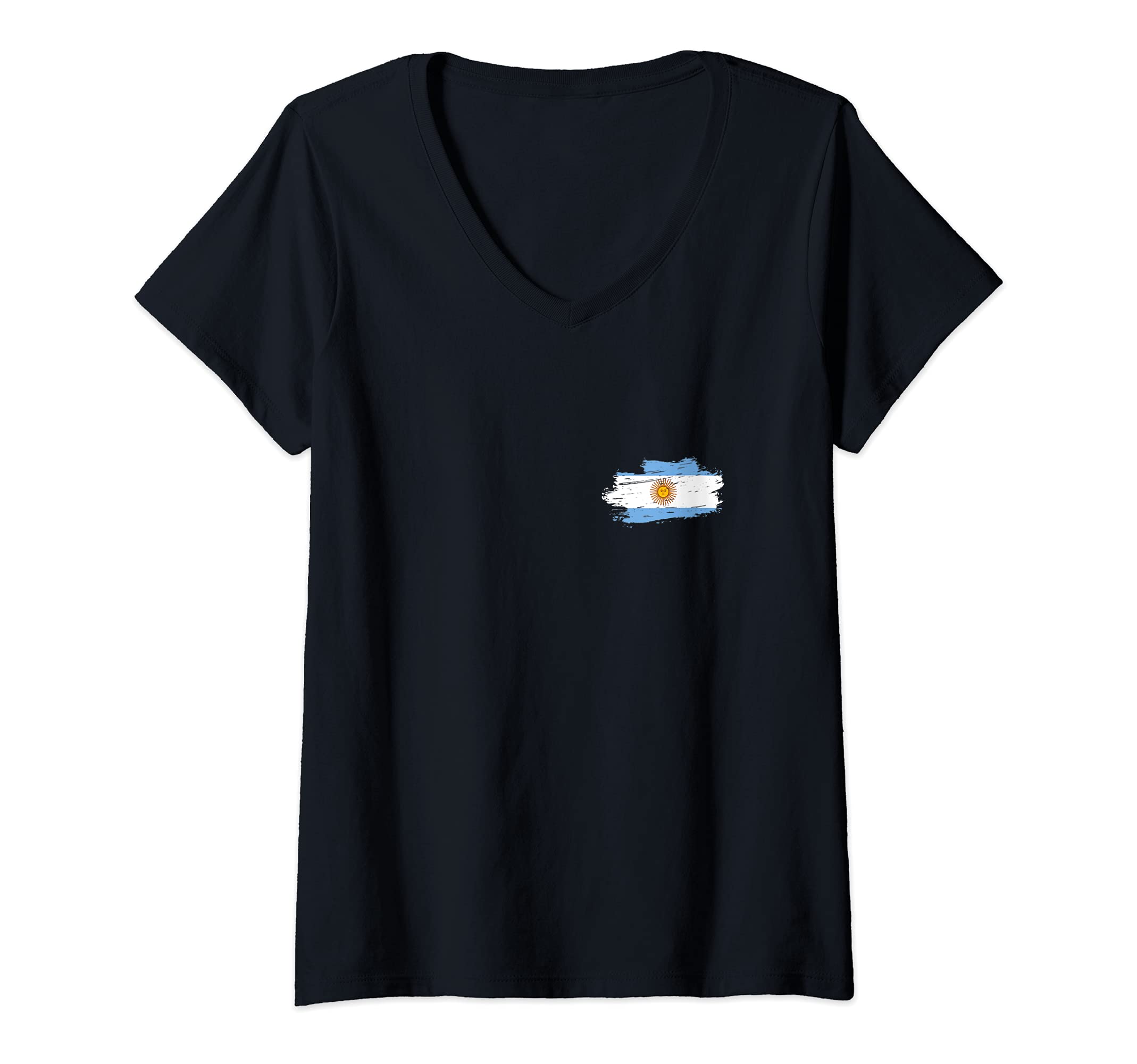 Womens Flag Argentina V-Neck T-Shirt