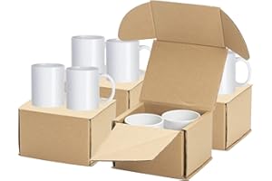 PYD Life 8 Pack Sublimation Mugs Blanks 11 OZ Coffee Mugs White Ceramic Photo Cups Bulk for Cricut Mug Press Print