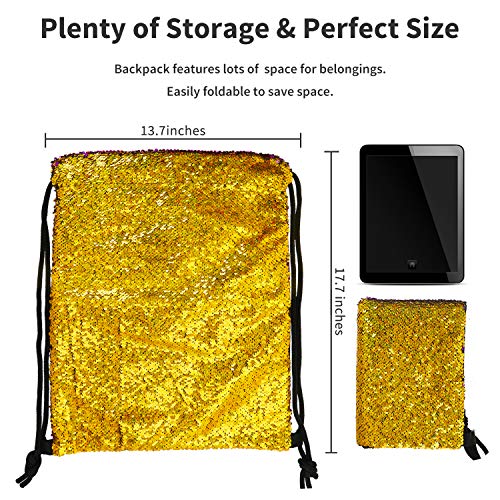image for YaNovate Sequin Bags Mermaid Sequin Drawstring Bags Reversible Glitter
