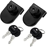Black Glass Showcase Lock, 2.15x1.5 Inch Oval, 2 Sets, Keyed Alike | No Drill Installation, Fits 0.2-0.35 Inch Thick Glass, Zinc Alloy, For Display Cabinets Jewelry Cases