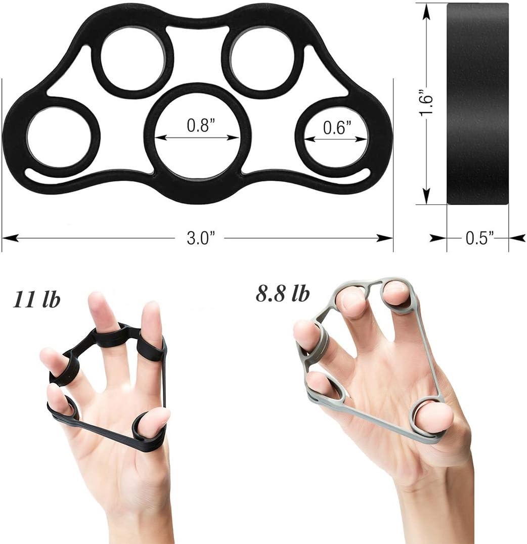 Hand Grip Strength Exerciser Kit - Finger Exerciser, Hand Exerciser Stress Balls, Gear Massage Balls, Occupational Therapy, Relieve Wrist Pain, Carpal Tunnel, Trigger Finger, Plantar Fasciitis, Etc.: Health & Personal Care