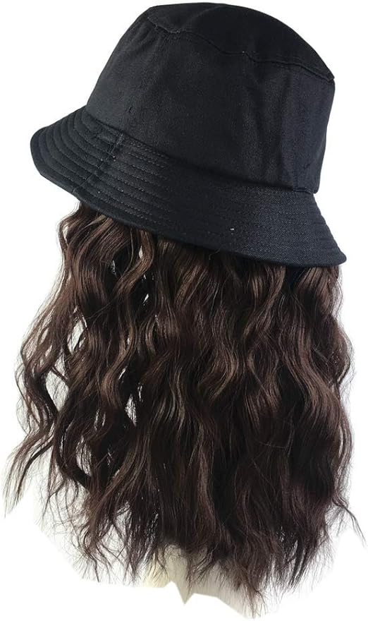 Women's Bucket Hats with Hair Extension Attached Bucket Hat Long