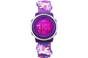 L LAVAREDO Kids Watches Girl Watches Ages 3-12 Sports Waterproof 3D Cute Cartoon Digital 7 Color Lights Wrist Watch for Kids