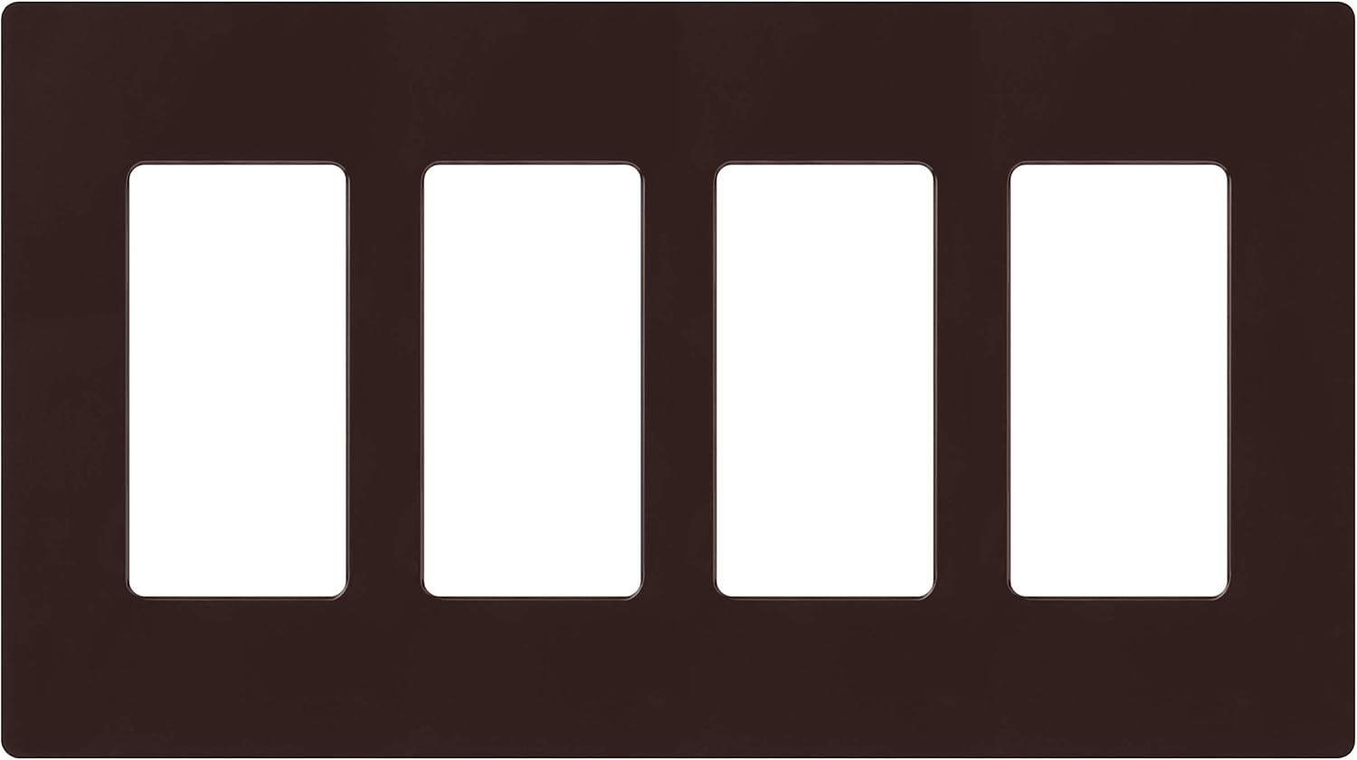 LUTRON CW-4-WH 4-Gang Claro Wall Plate, White - Switch Plates - 