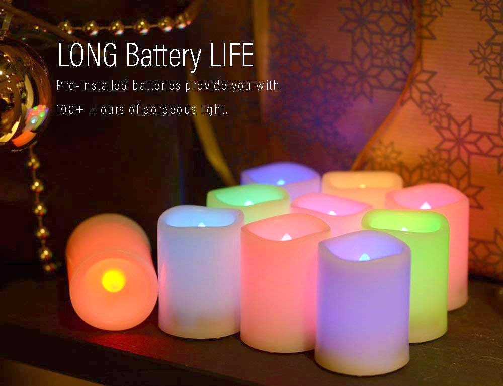 Colored Flameless Candles with Timer and Remote Control SWEETIME Set