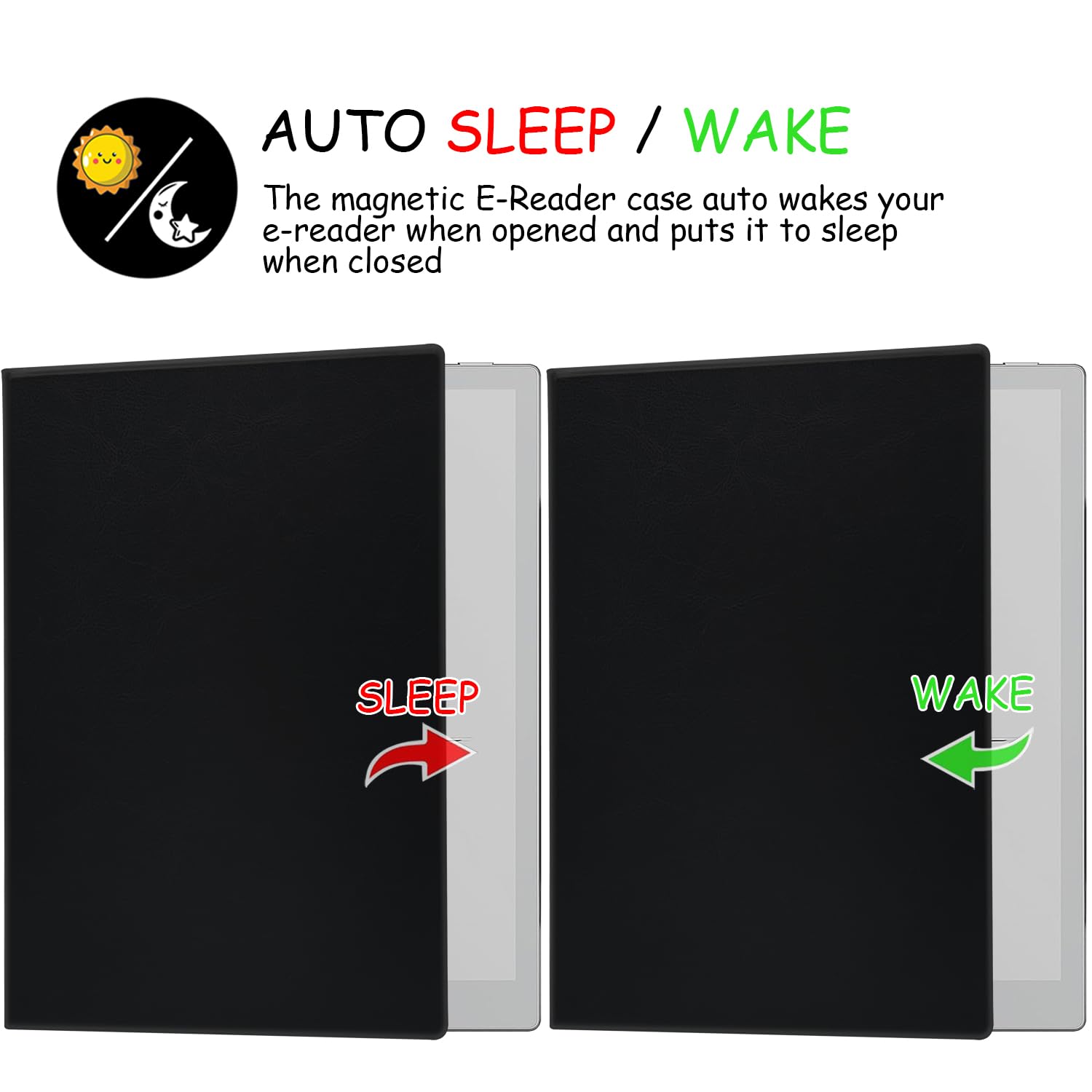 GOVTVA Magnetic Stand Case for Onyx Boox Go 10.3 ePaper 2024 Released Ultra-Thin Lightweight Leather Cover with Auto Sleep/Wake & Magnetic Closure (Black)