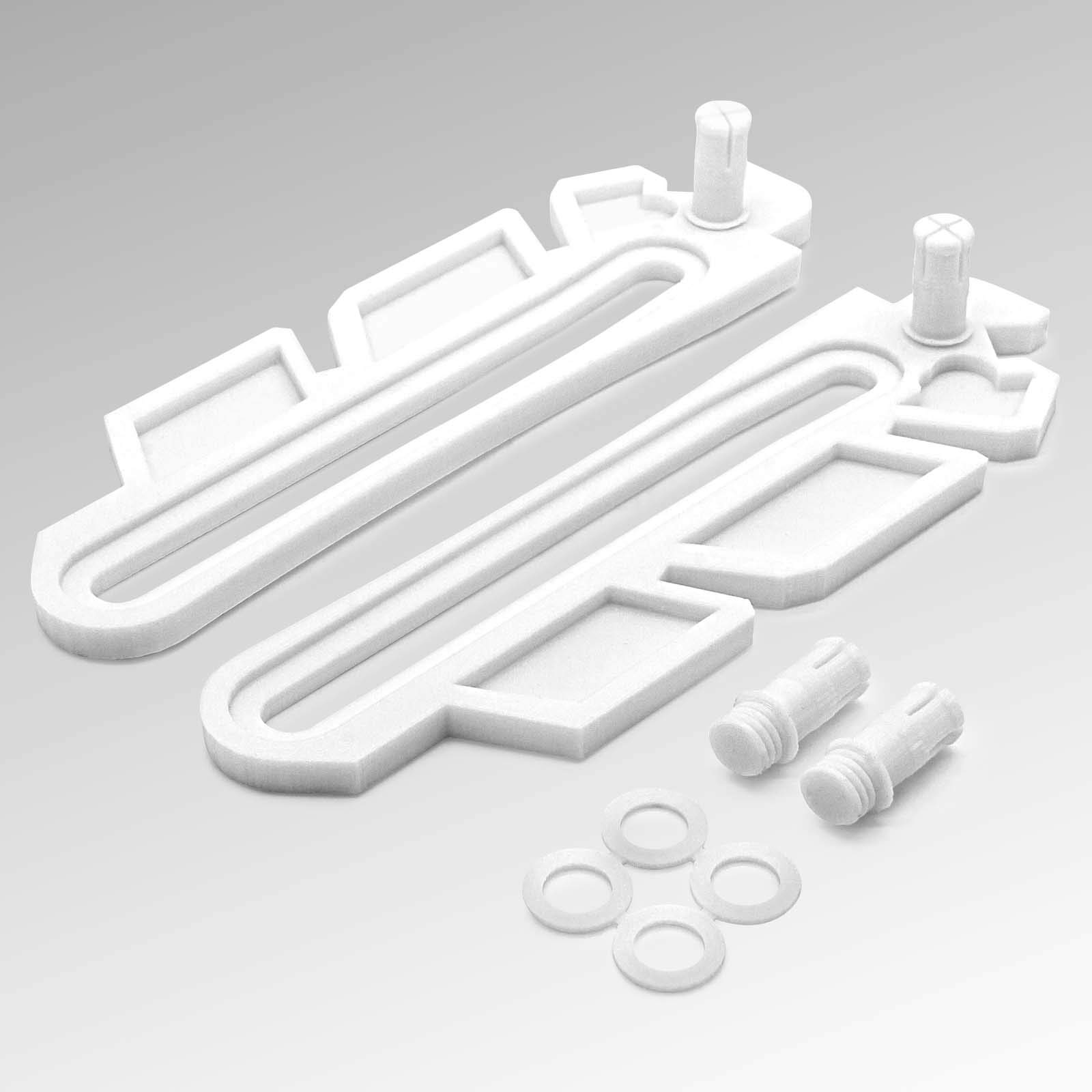 Tilting scissors white replacement part set for cellar windows for e.g. MEA Mealon Tilting Window