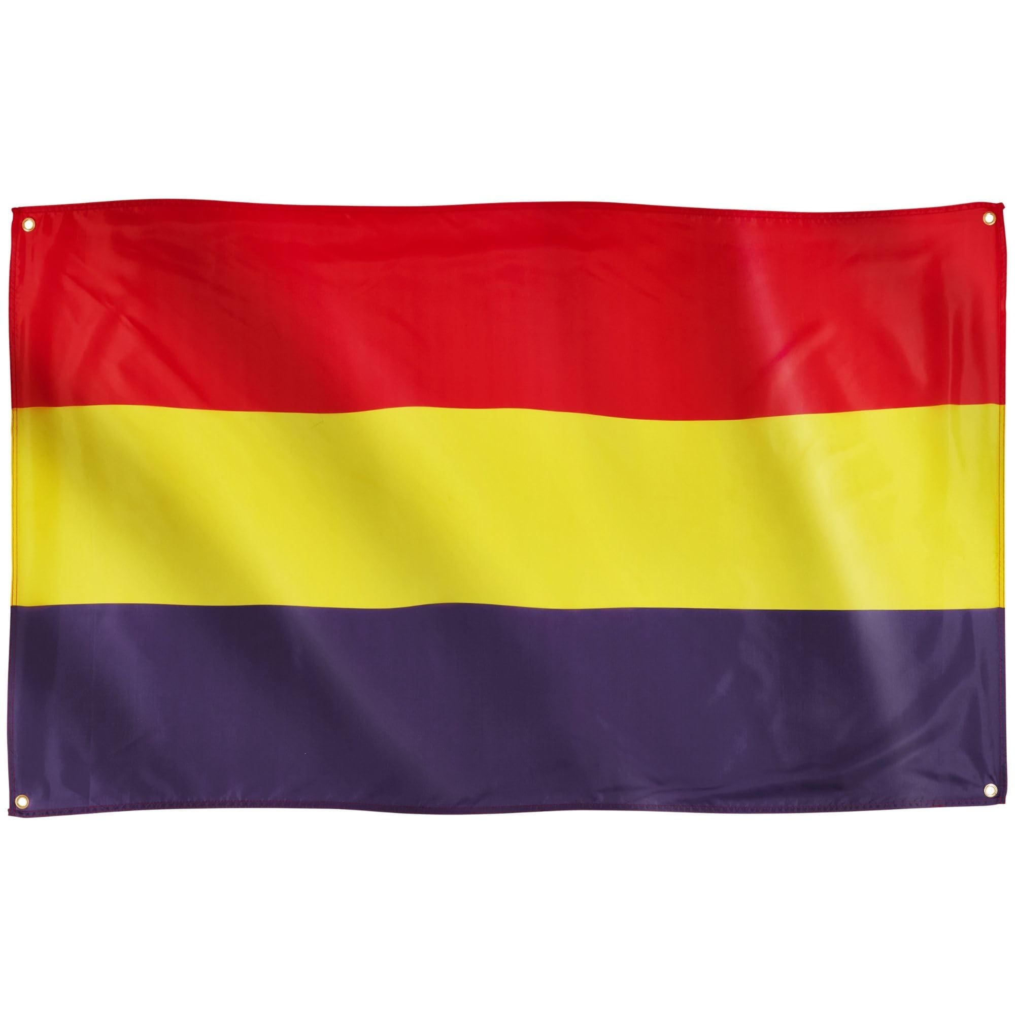Runesol Spanish Republican Flag, 91x152cm, 3ft x 5ft, 4 Grommets, Eyelet in Every Corner, Tricolour, Republic, Premium Flags, Inside, Outside, Vivid Colours