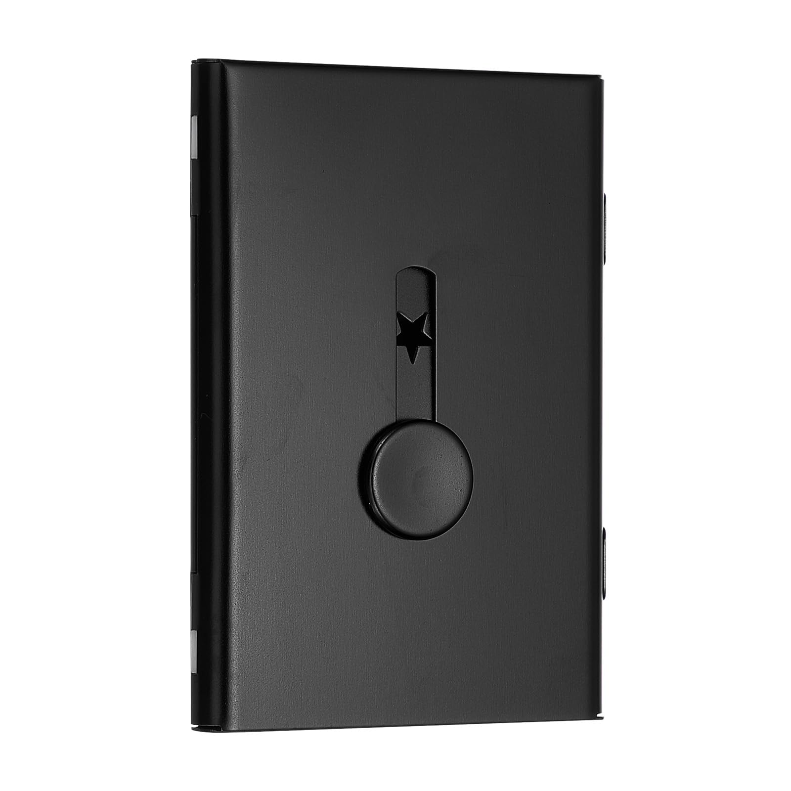 PATIKIL 1 Pcs Business Card Holder, Thumb Drive Business Card Holder Portable Business Card Holders Alloy Slide Out Card Case for Business Meeting, Black