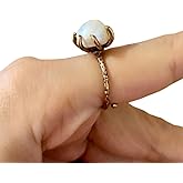 Live Gem | Natural Pearl Ring with Bronze, Pearl Stacking Adjustable Ring, Minimalist Jewelry, Gift for Her, Healing Crystal Jewelry, Christmas Gift, Everyday Ring