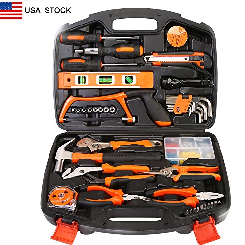 Click Here to See More Images PolarLander 100 PCS Household Tools Garden Home Tool Set Kit Box Repair Hard Case DIY Handy