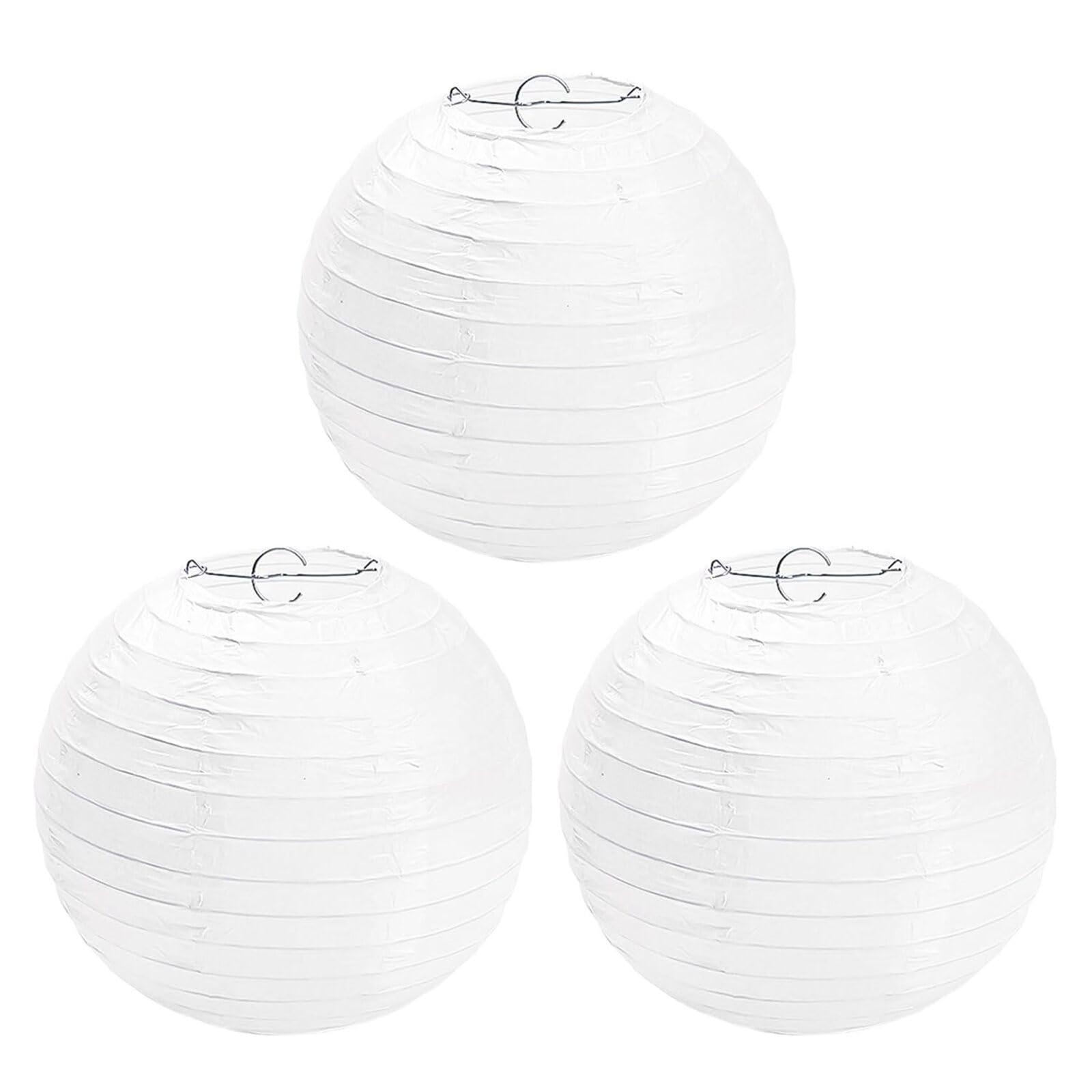 3 Pieces White Round Lantern Lampshade, Hanging Lamp, Paper Watch, Wedding Decorations, Party Props Supplies