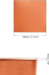 QWORK 2 Pack Copper Sheet 100 x 100 x 1 mm Pure Copper Plate 99.9% view 6