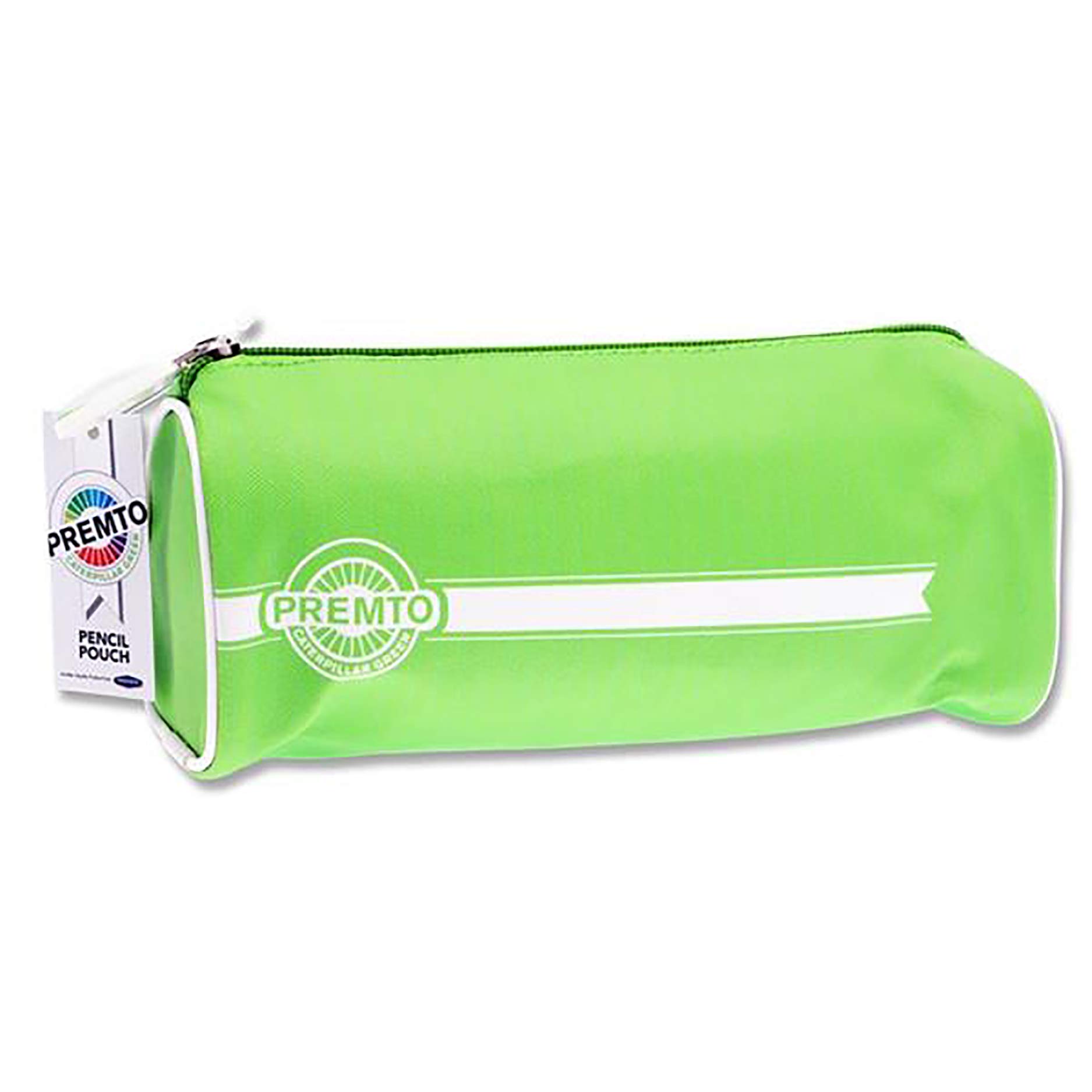 Premier Stationery Premto Rectangular Pencil Pouch - Caterpillar Green.