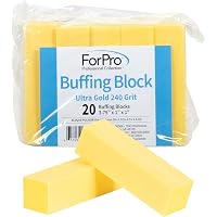 ForPro Polierblock Super White - 20 Stück, Körnung 180/240, Vierseitig Für Maniküre & Pediküre