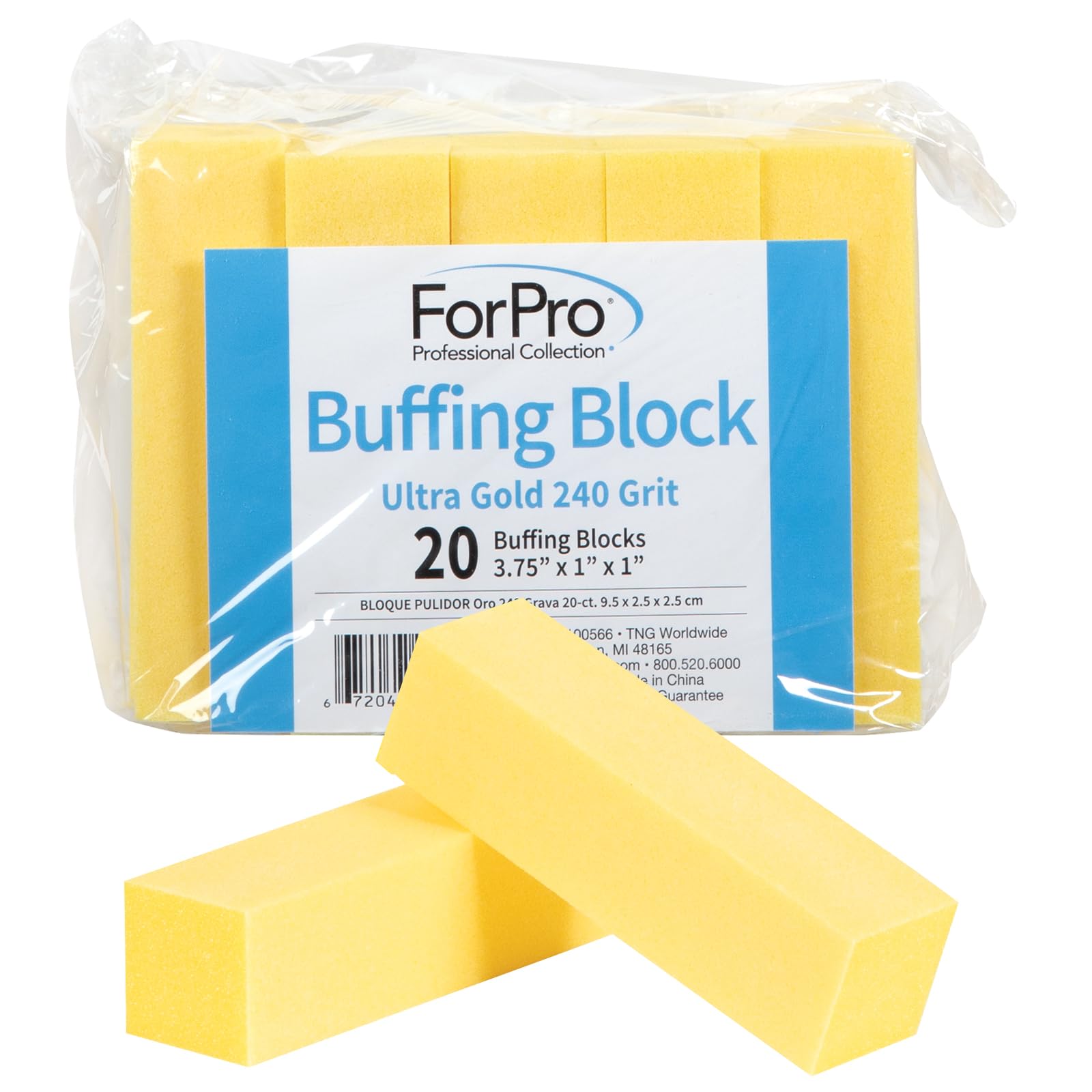 For Pro 240 Grit Buffing Block, Ultra Gold, 20 Count by For Pro