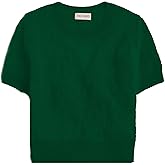 Tiko Miko Women's Furry Cropped Sweater Short Sleeve Soft Fuzzy Sweater T Shirt Loose Casual Knit Pullover