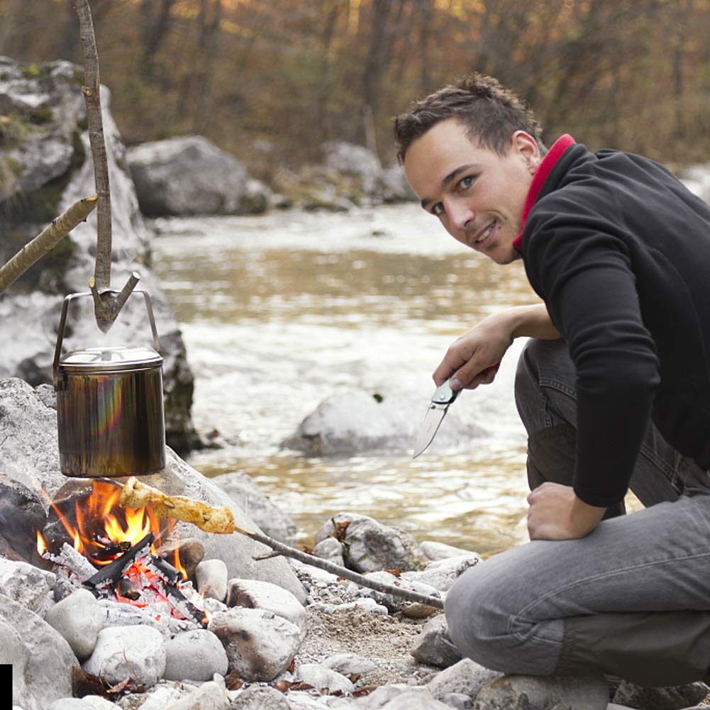 EDC Pocket Knife, 8Cr13MoV Stainless Steel Blade Folding Knife with Aluminum Handle, Belt Clip, Liner Lock Perfect for Outdoor Hunting Camping Fishing Self Defense Every Day Carry