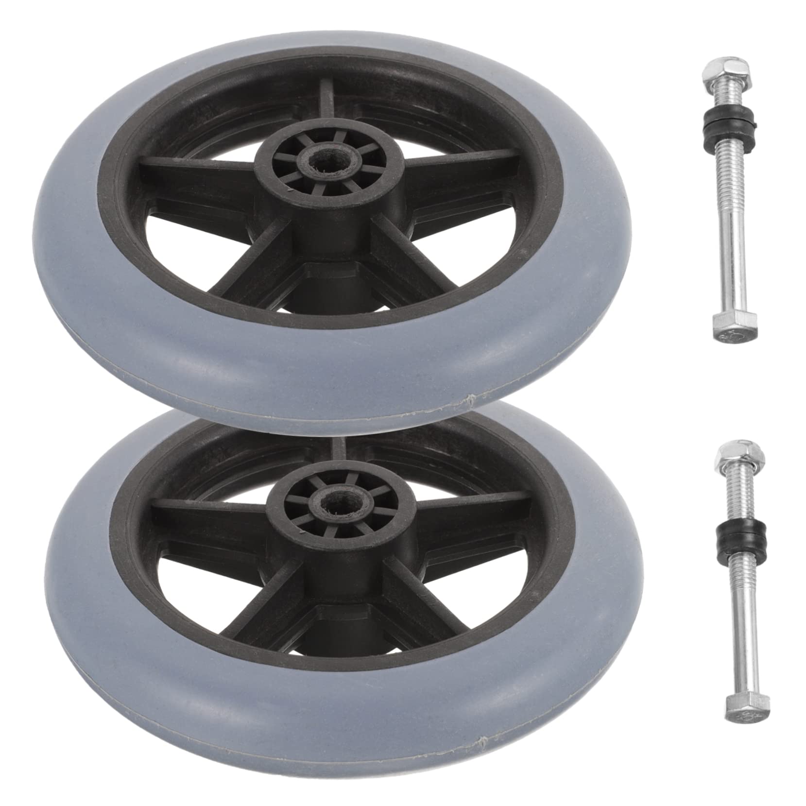 SKISUNO 2pcs Wheelchair Front Wheels Replacement and Caster Wheels Practical Wheelchair Accessory for Heavy-Duty Wheel Replacement Parts