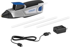 Dremel HSGP-01 4V Cordless USB Rechargeable Hot Glue Pen Glue Gun, Fast Preheating and Precision Drizzle Tip - Includes 4 Glue Sticks, USB Cable and Power Adapter