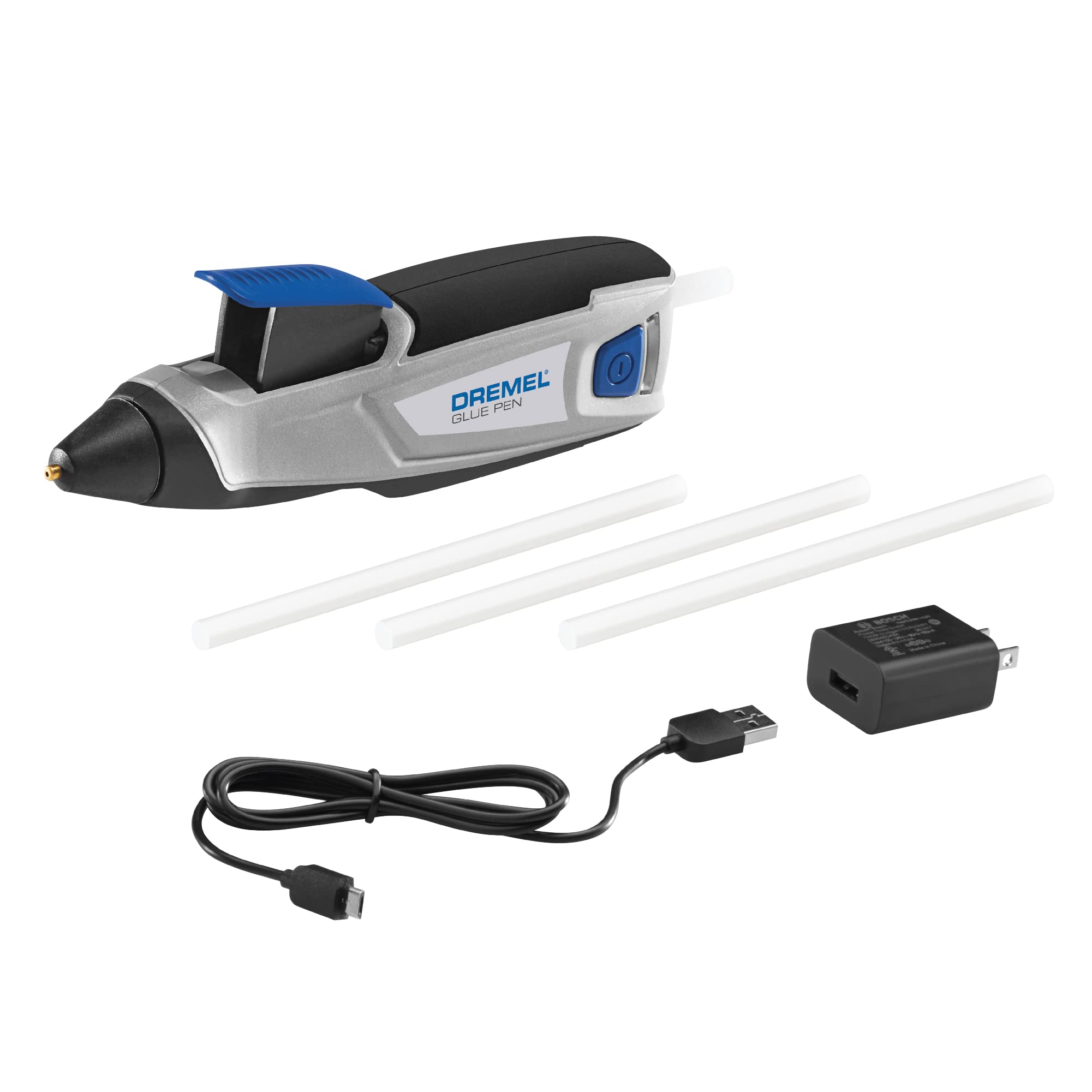 Dremel HSGP-01 4V Cordless USB Rechargeable Hot Glue Pen Glue Gun, Fast Preheating and Precision Drizzle Tip – Includes 4 Glue Sticks, USB Cable and Power Adapter