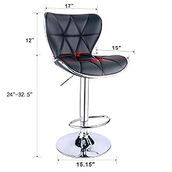 Leopard Shell Back Adjustable Swivel Bar Stools, PU