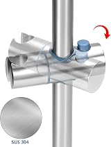 QWORK 26 Inch Adjustable Shower Riser Rail 304 Stainless Steel Head Holder view 2