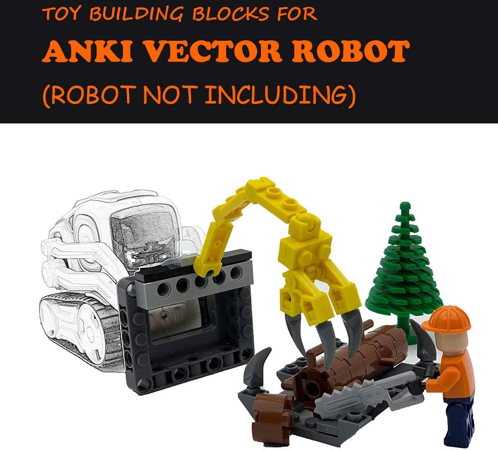 BLOQUEEN Lifting Kit Building Blocks for Robots DIY Hand-Assembled Coding Accessory Enhance Educational and Intelligent Gameplay Gray (Timber Grab)