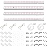 Barrina Grow Light for Indoor Plants, Full Spectrum Sunlight, 1ft Grow Lamp, LED Grow Light Bulbs, T5 Grow Light Strip, Plug and Play, Pinkish White, 4-Pack