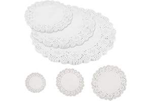 Hpessoterr 90 Pack Paper Doilies Assorted Sizes, Round White for Food, Lace Placemats Party Table Crafts Cakes Desserts Table