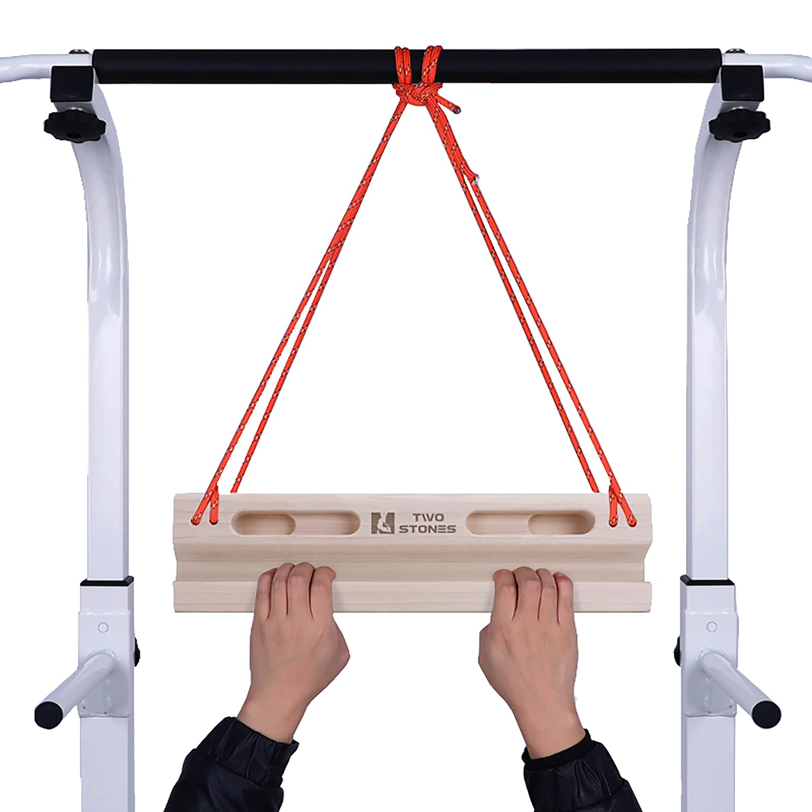 TWO STONES Portable Fingerboard as Rock Climbing Training Boards with Edges and Pockets, Portable Climbing Hangboard as Rock Climbing Finger Strengthener Training Indoor and Outdoor (CJ-HB2024)