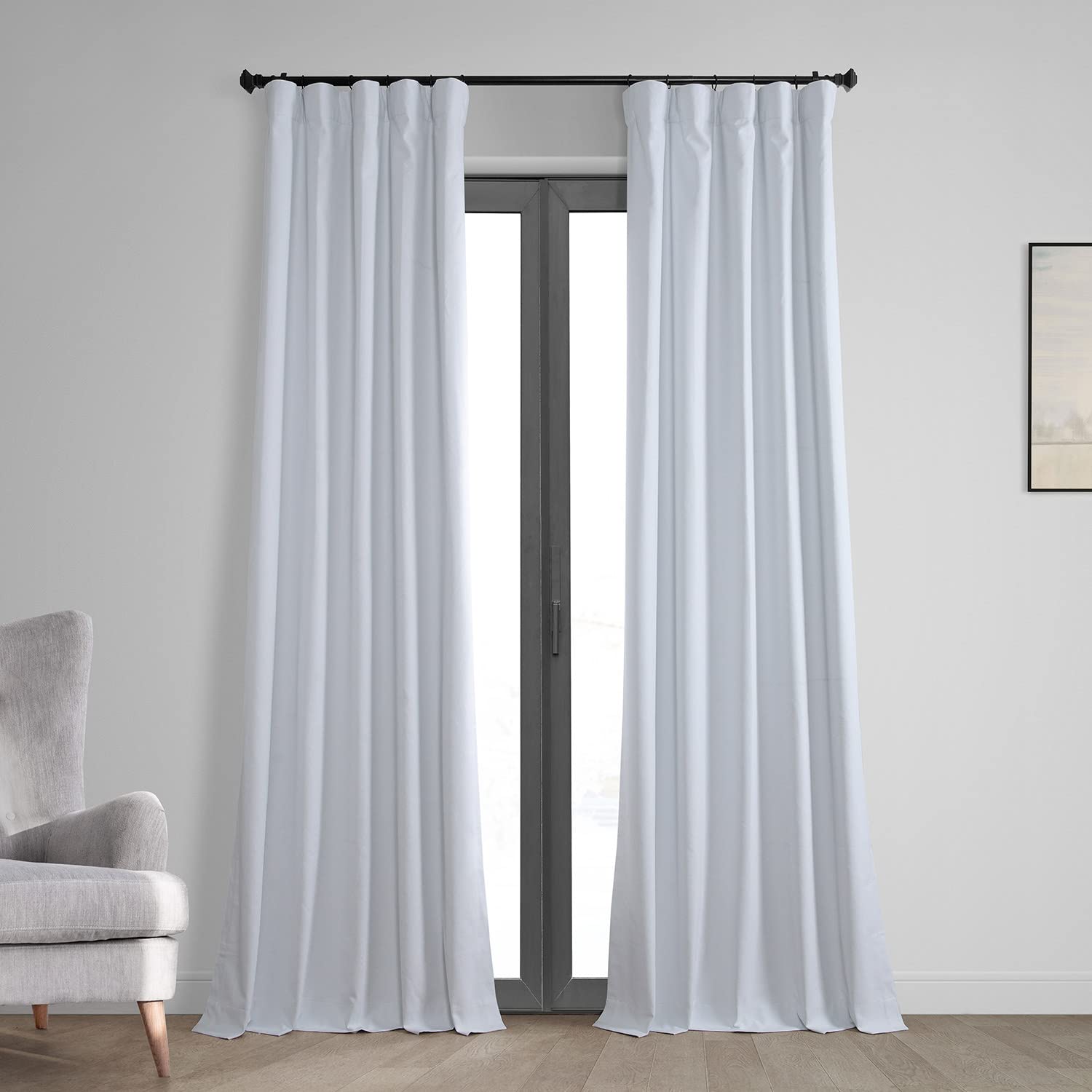 HPD Half Price Drapes Vintage Blackout Curtains for Bedroom - 108 Inches Long Thermal Cross Linen Weave Full Light Blocking 1 Panel Blackout Curtain, (50W x 108L), White