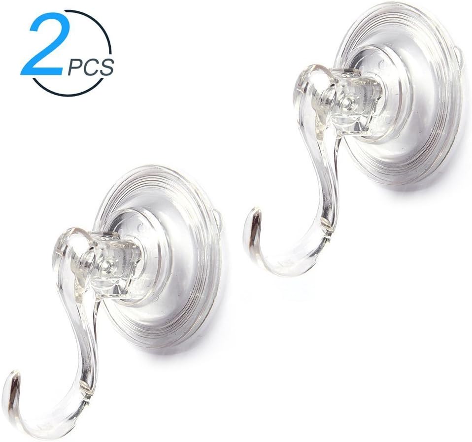 Clear Plastic Suction Hook - VESIPA Ultra Heavy Duty Strong Vacuum Traceless Coats Hooks, Power Lock Suction, Powerful Multipurpose Suction Holder for Wall Bathroom Window