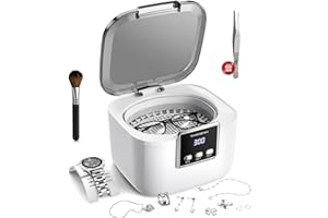 TWOMEOW Ultrasonic Cleaner 25.4oz(750ml) Professional Ultrasonic Jewelry Cleaner Machine with 5 Digital Timer 48kHz Sonic Jewelry Cleaner for Jewelry, Glasses, Watch, Rings, Makeup Brush